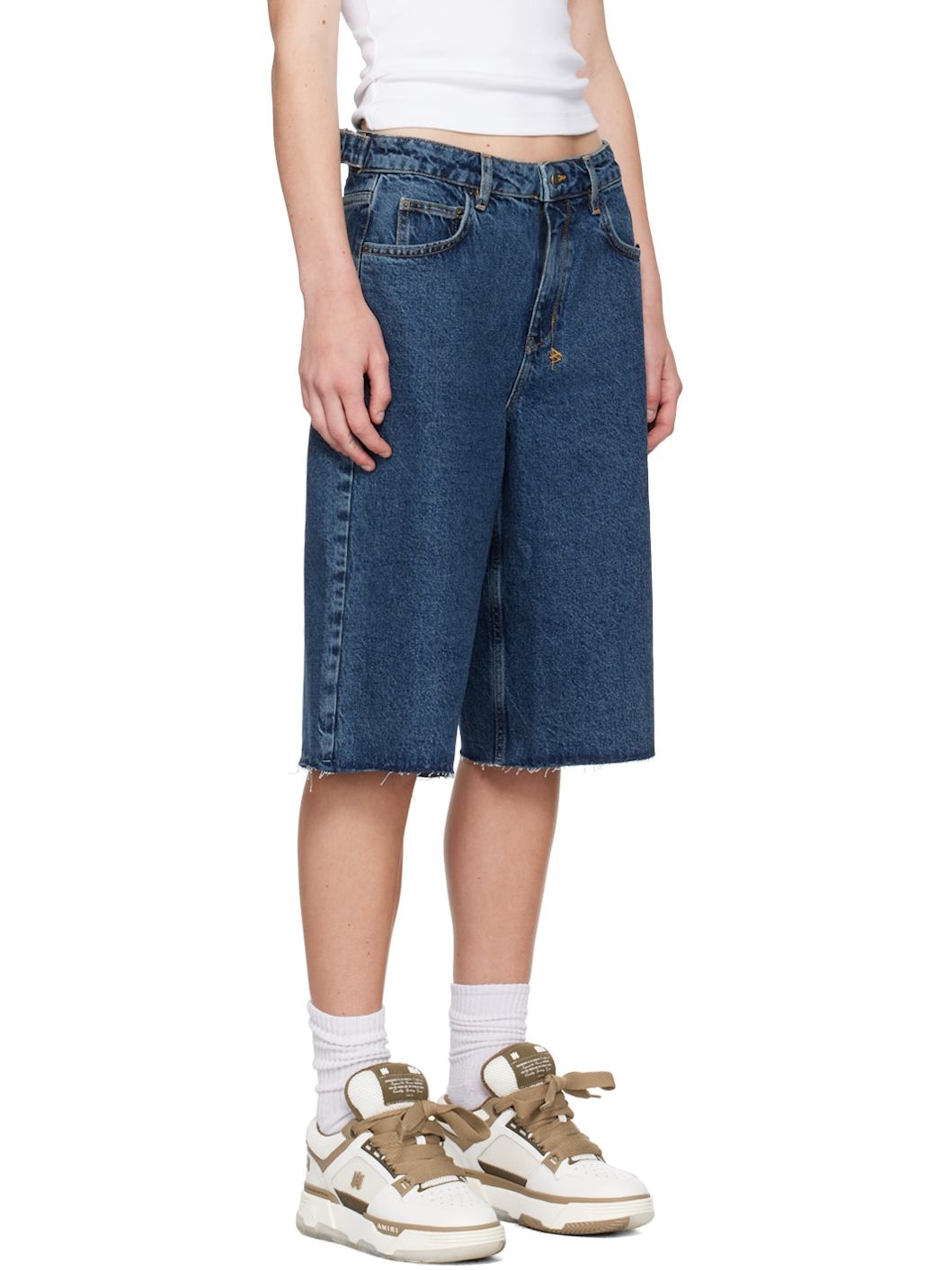 Blue Low Rider Cargo Denim Shorts - 2