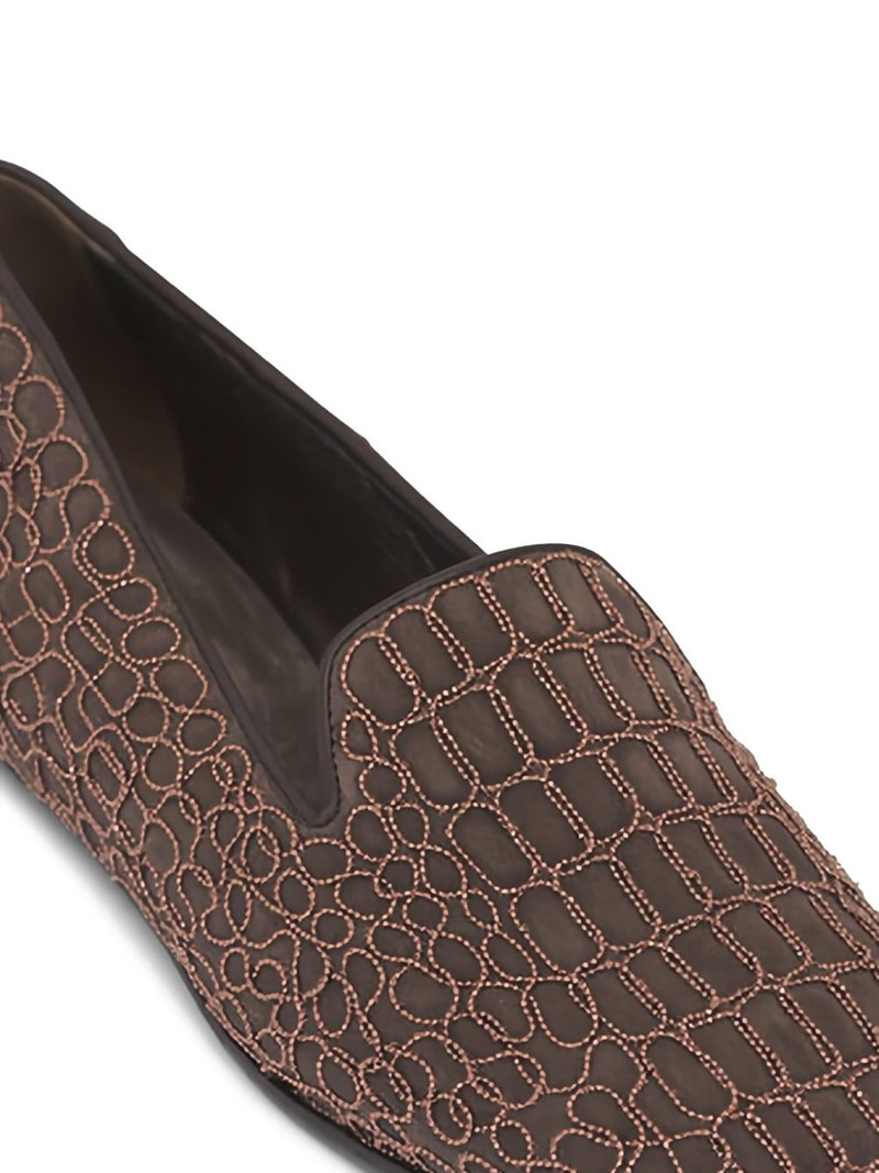 Brunello Cucinelli embellished suede loafers outlook