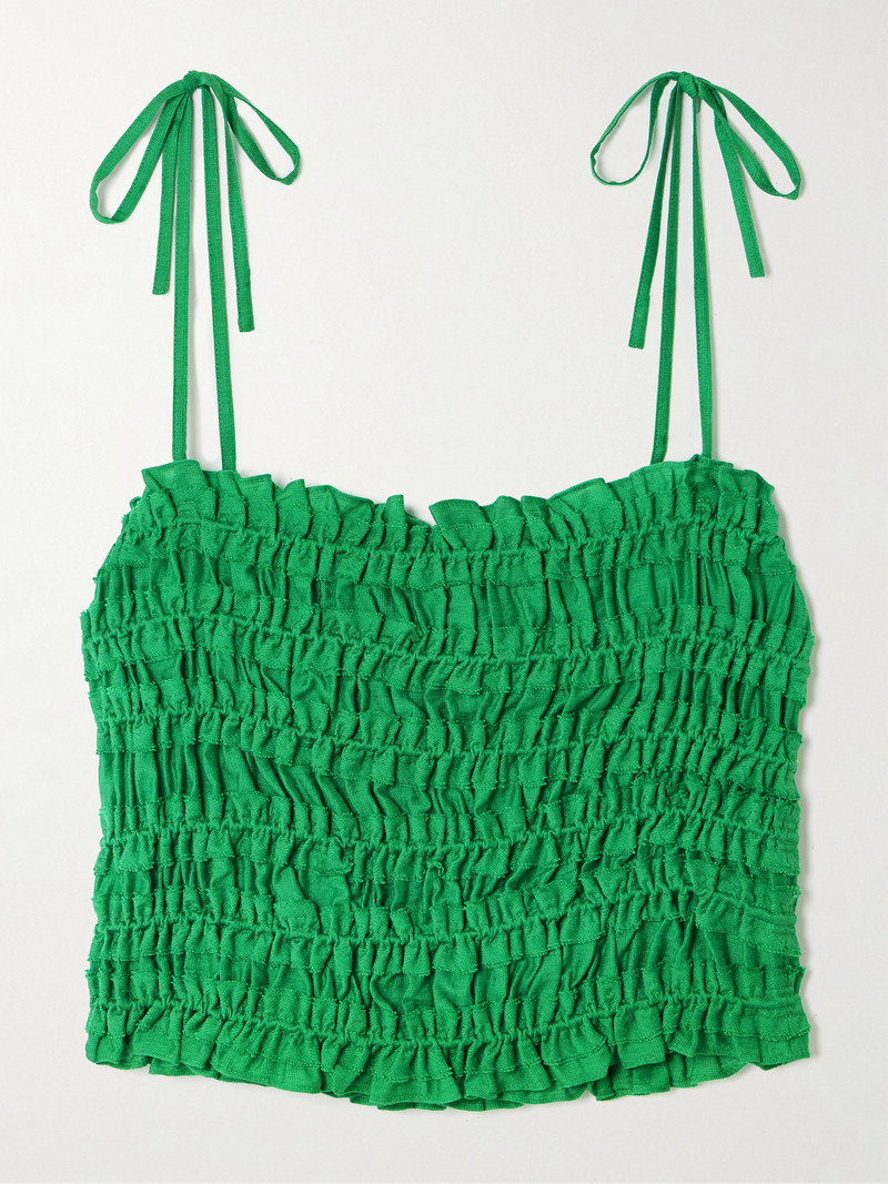 Smocked Lyocell-blend Top 1