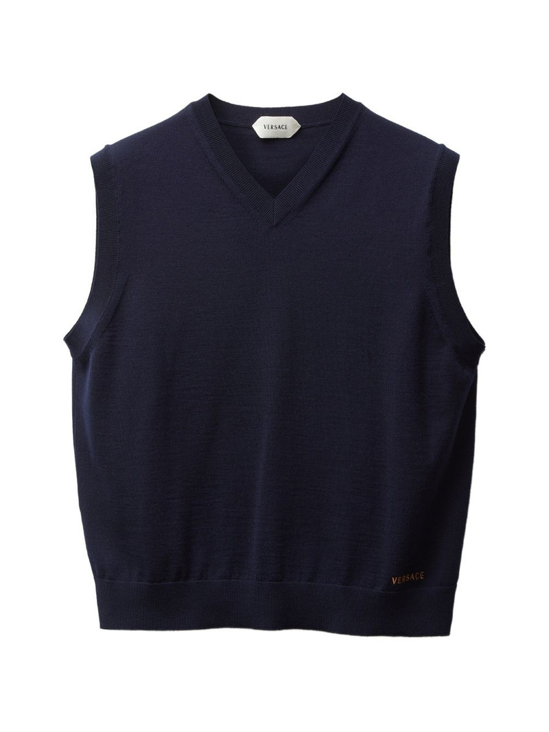 embroidered wool knit vest 1