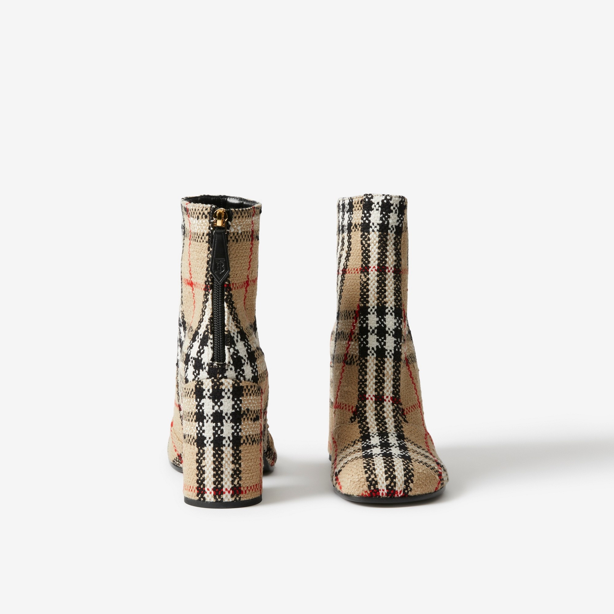 Vintage Check Bouclé Ankle Boots - 4