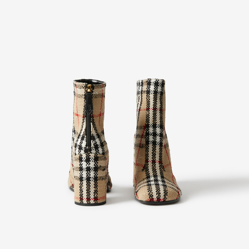 Vintage Check Bouclé Ankle Boots 4