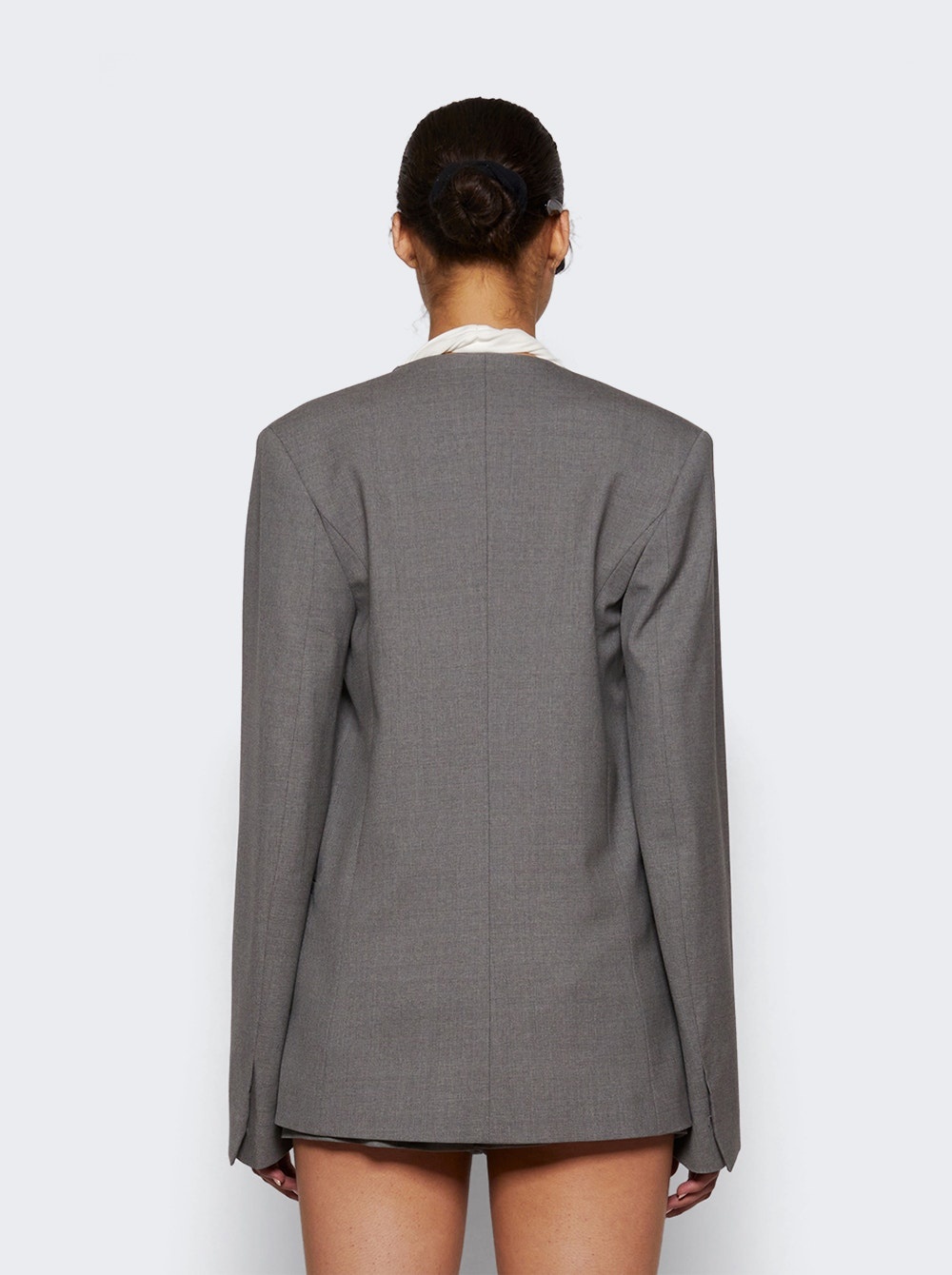 Nodo Double Breasted Jacket Grey Melange - 5