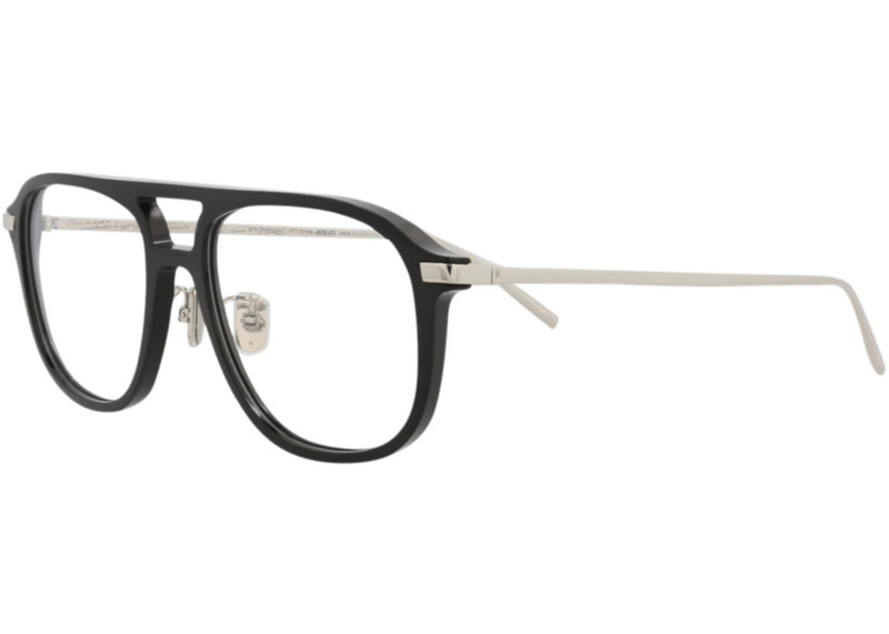 Berluti Berluti Aviator-Frame Acetate Optical Frames Black Silver Transparent (BL50006U-55-001) outlook