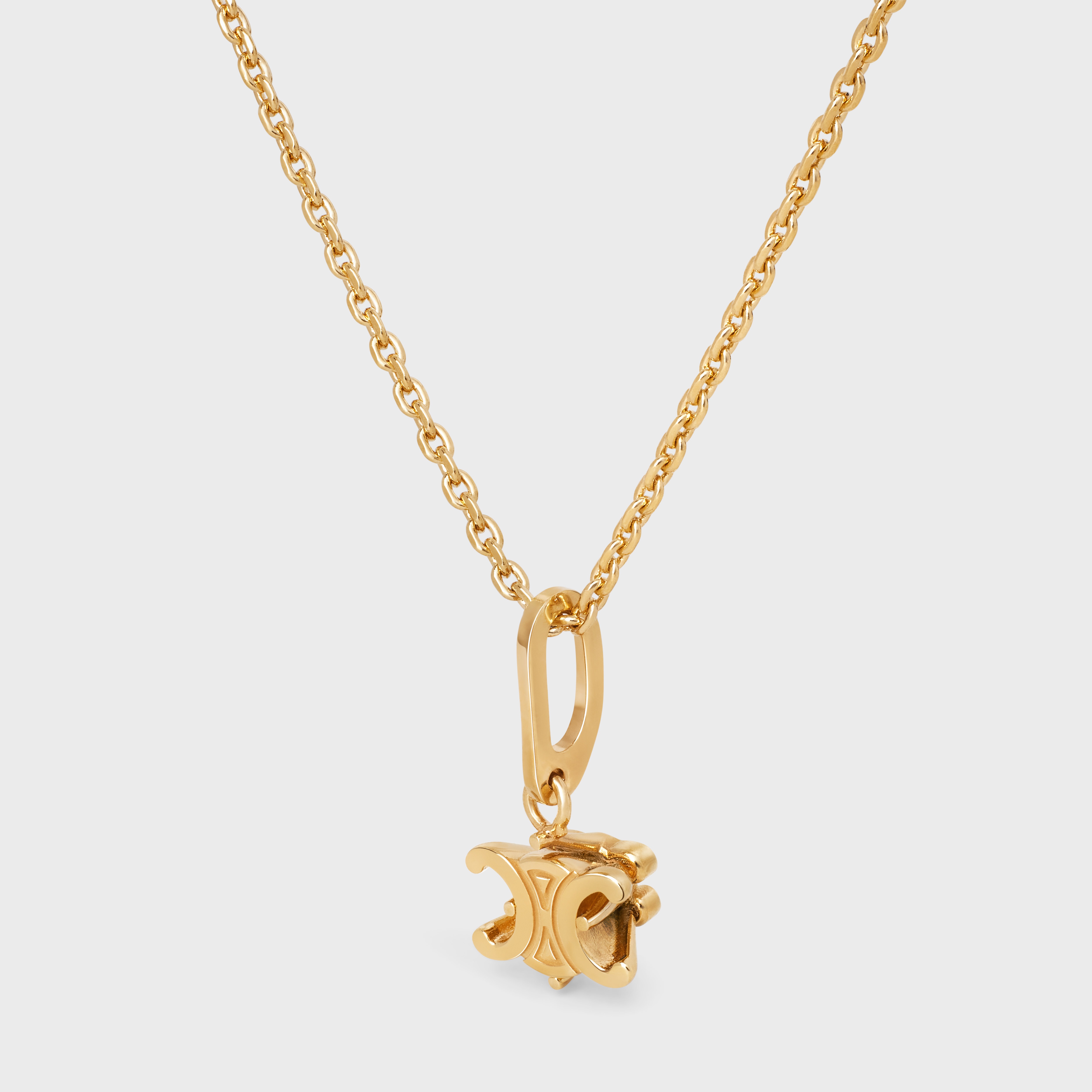 Triomphe Solitaire Necklace in Brass with Gold Finish - 2