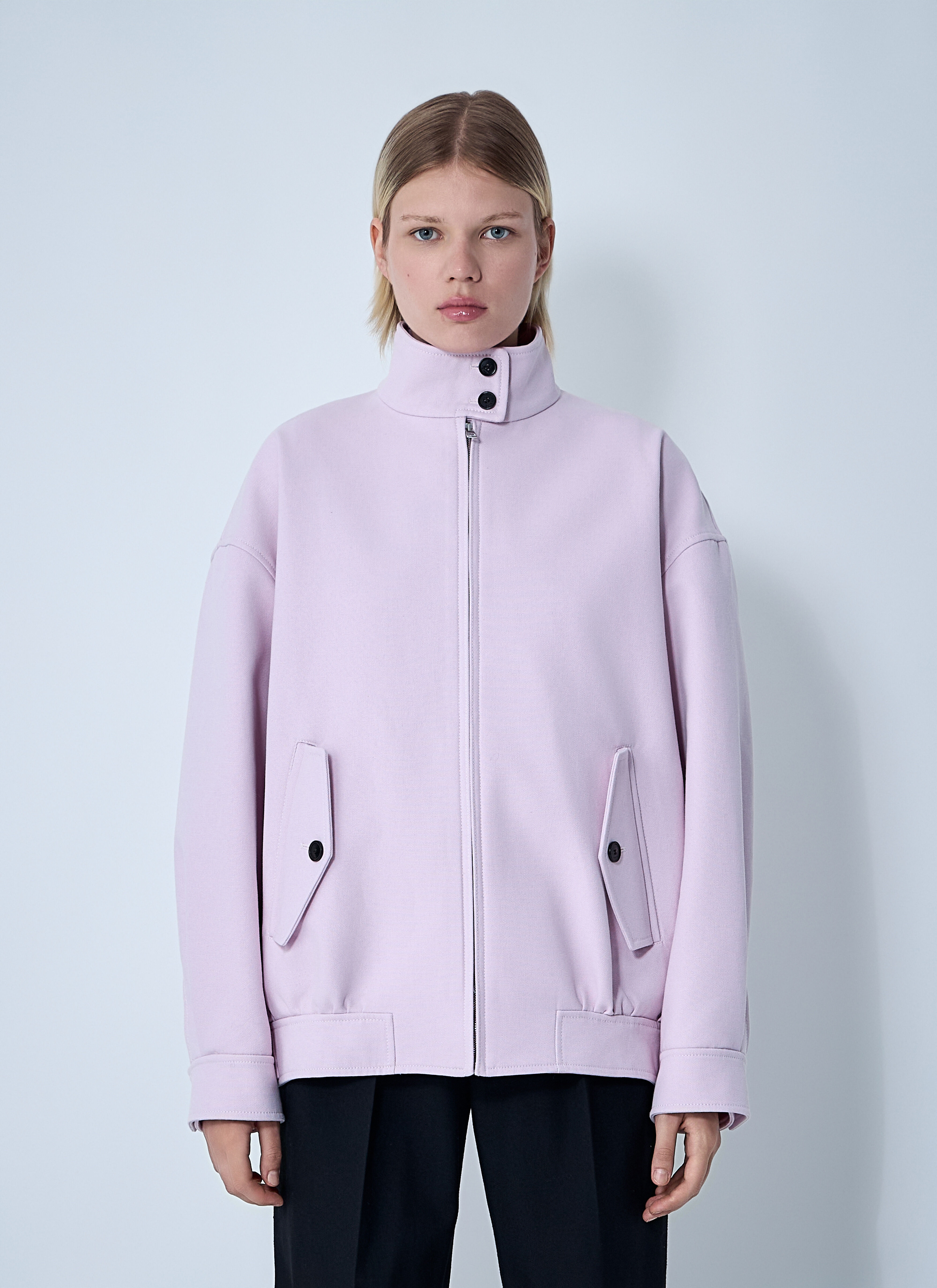 Cotton Canvas Delavé Bomber Jacket - 1