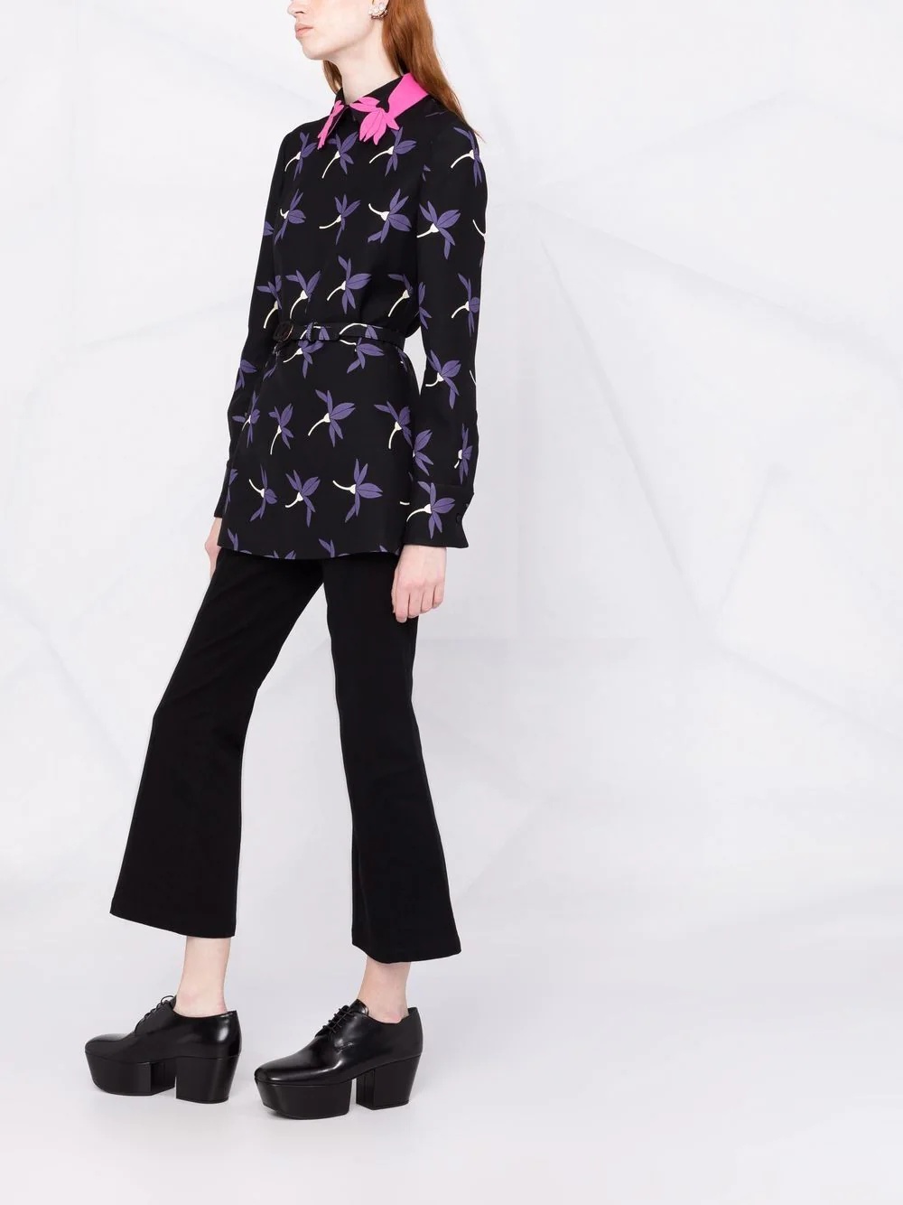 Fairy Flowers print belted shirt - 6