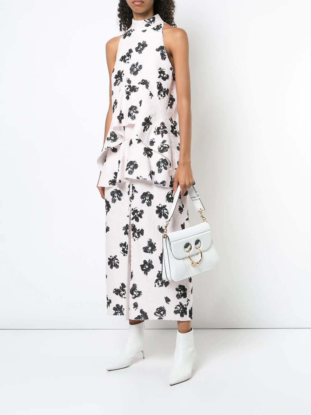 floral print draped dress - 2