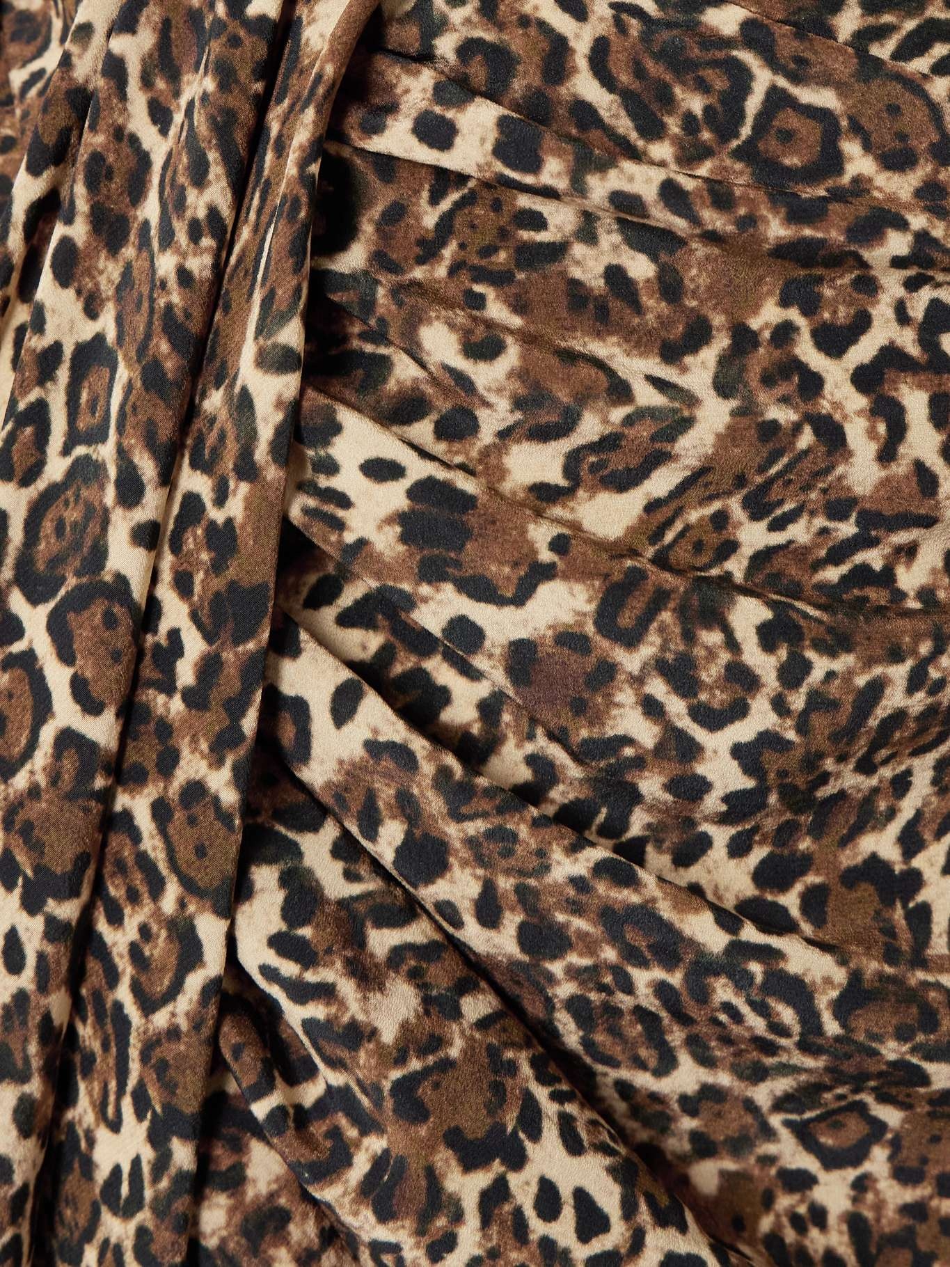 Cleora asymmetric belted leopard-print stretch-silk dress - 4
