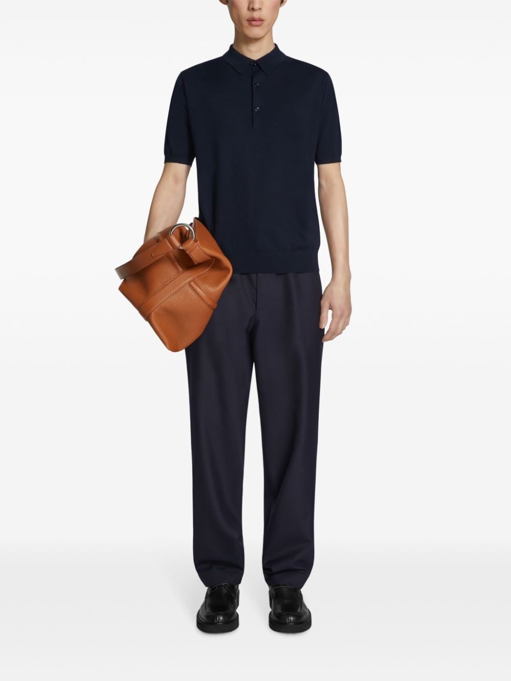 short-sleeve merino-wool polo shirt - 2