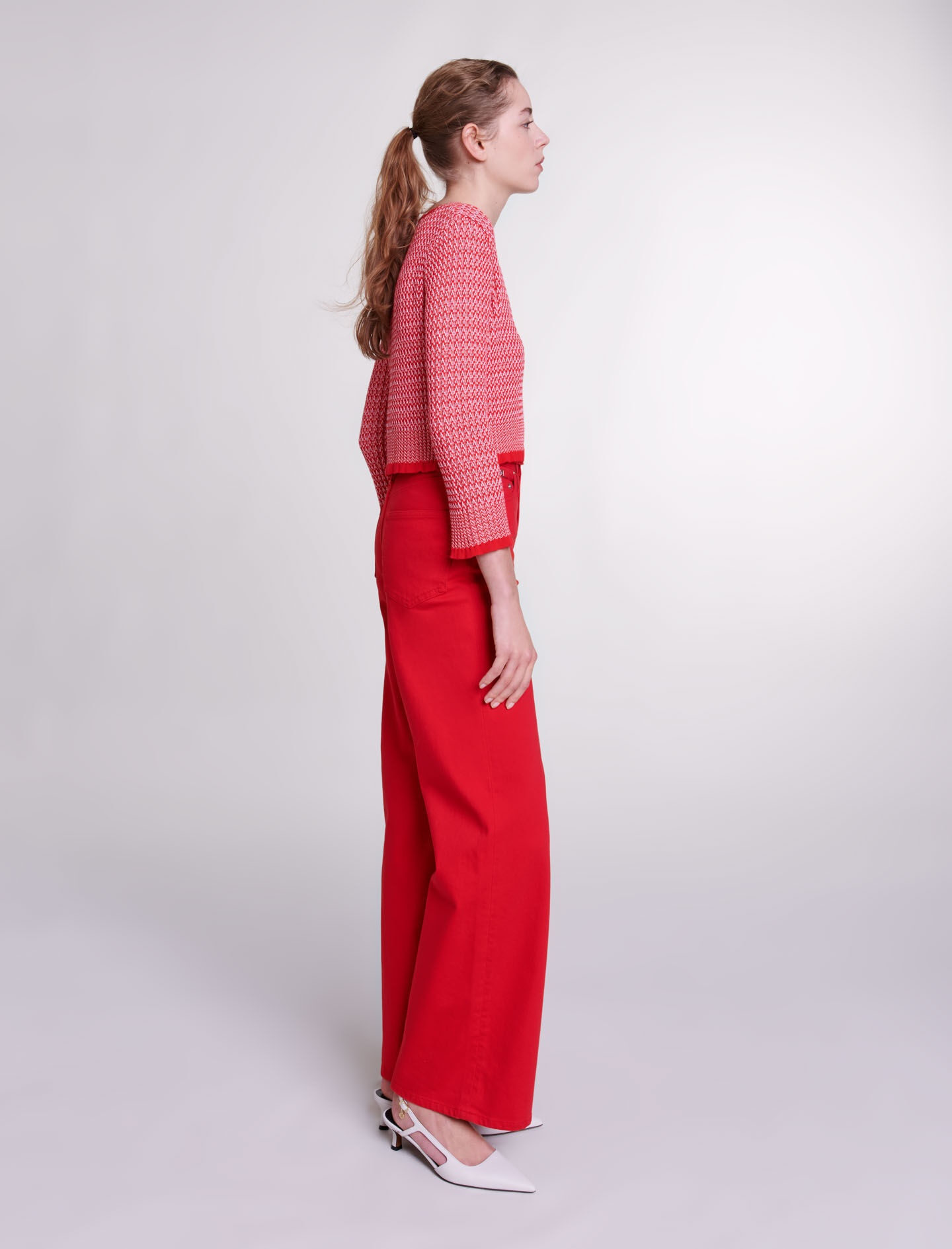 Herringbone knit twin set - 3