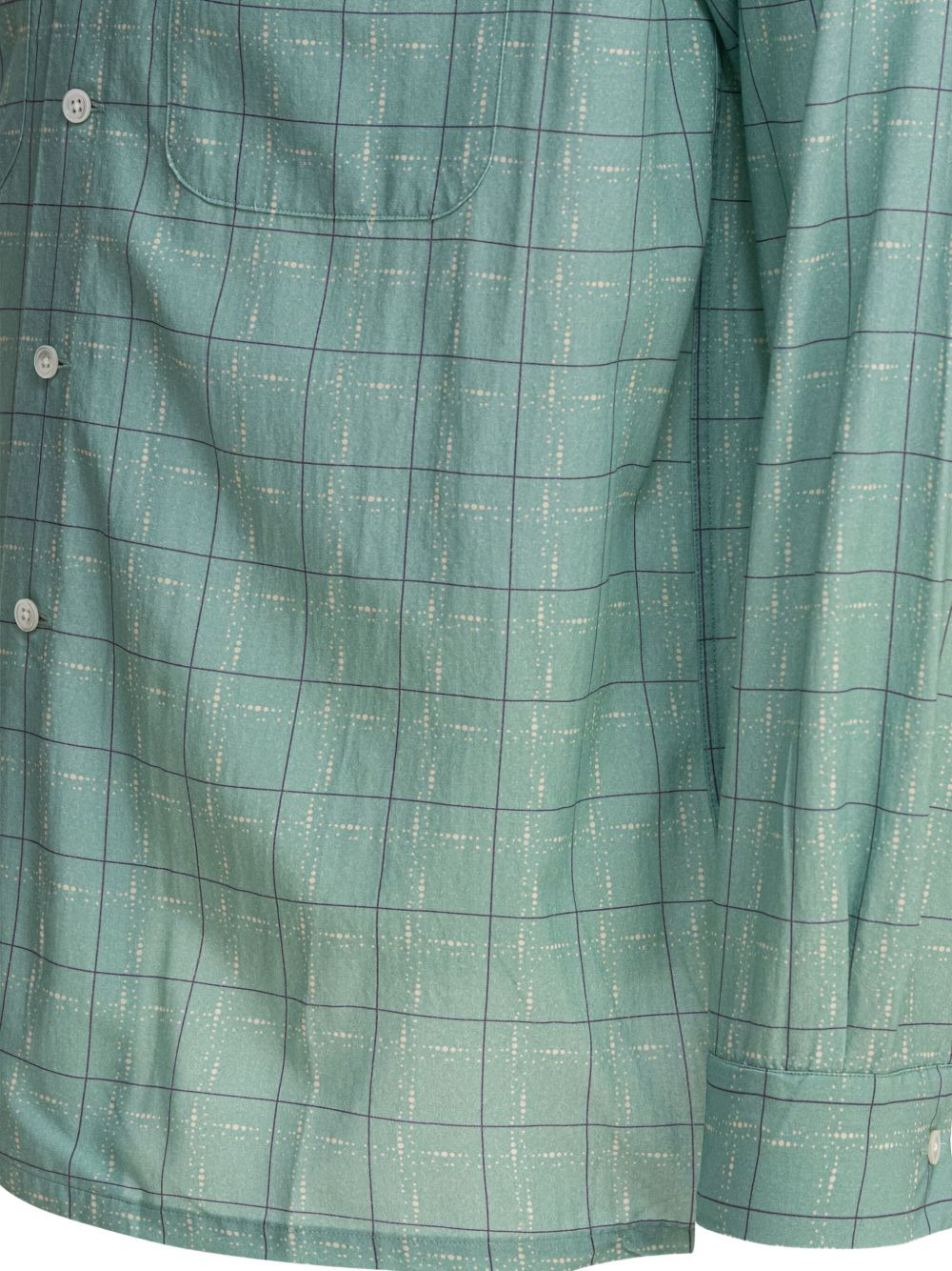 revere-collar grid-pattern shirt - 4