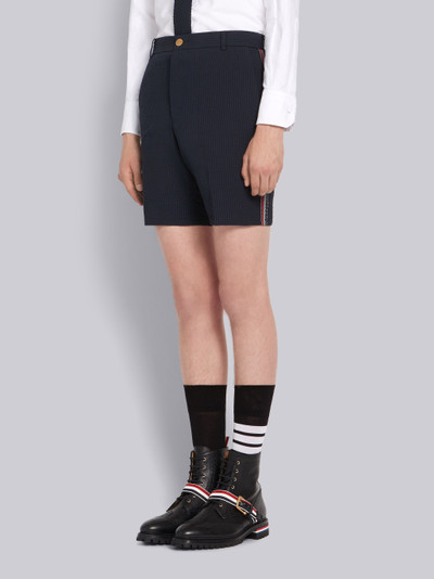 Thom Browne Navy Seersucker Rwb Stripe Shorts outlook