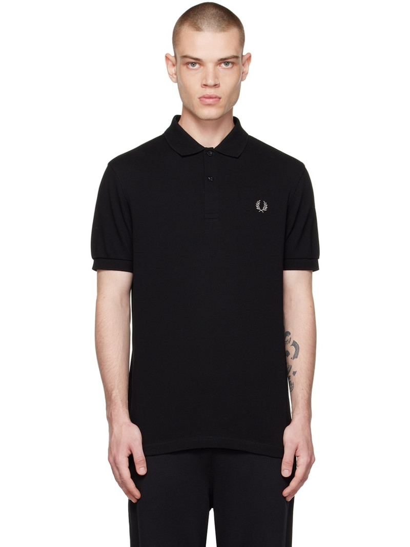 Black Embroidered Polo - 1
