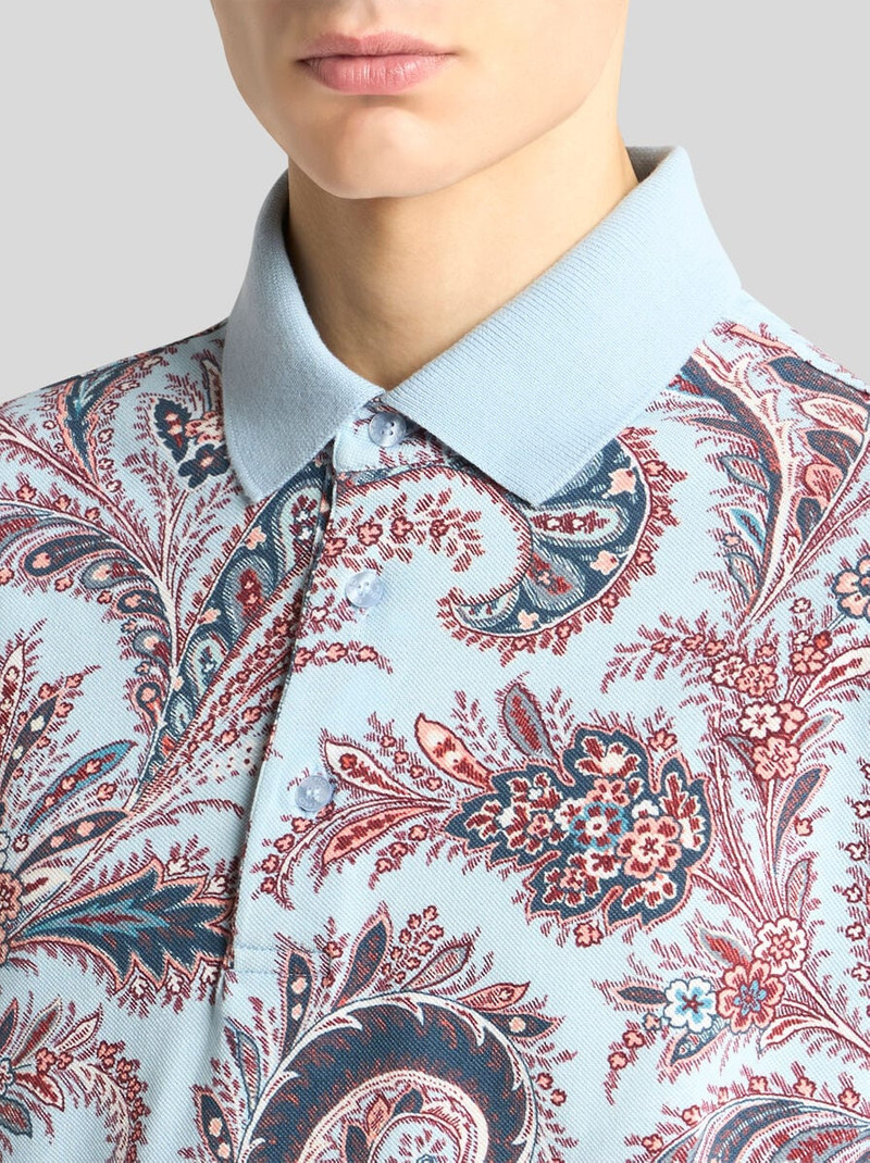 Etro FLORAL PAISLEY COTTON POLO SHIRT outlook