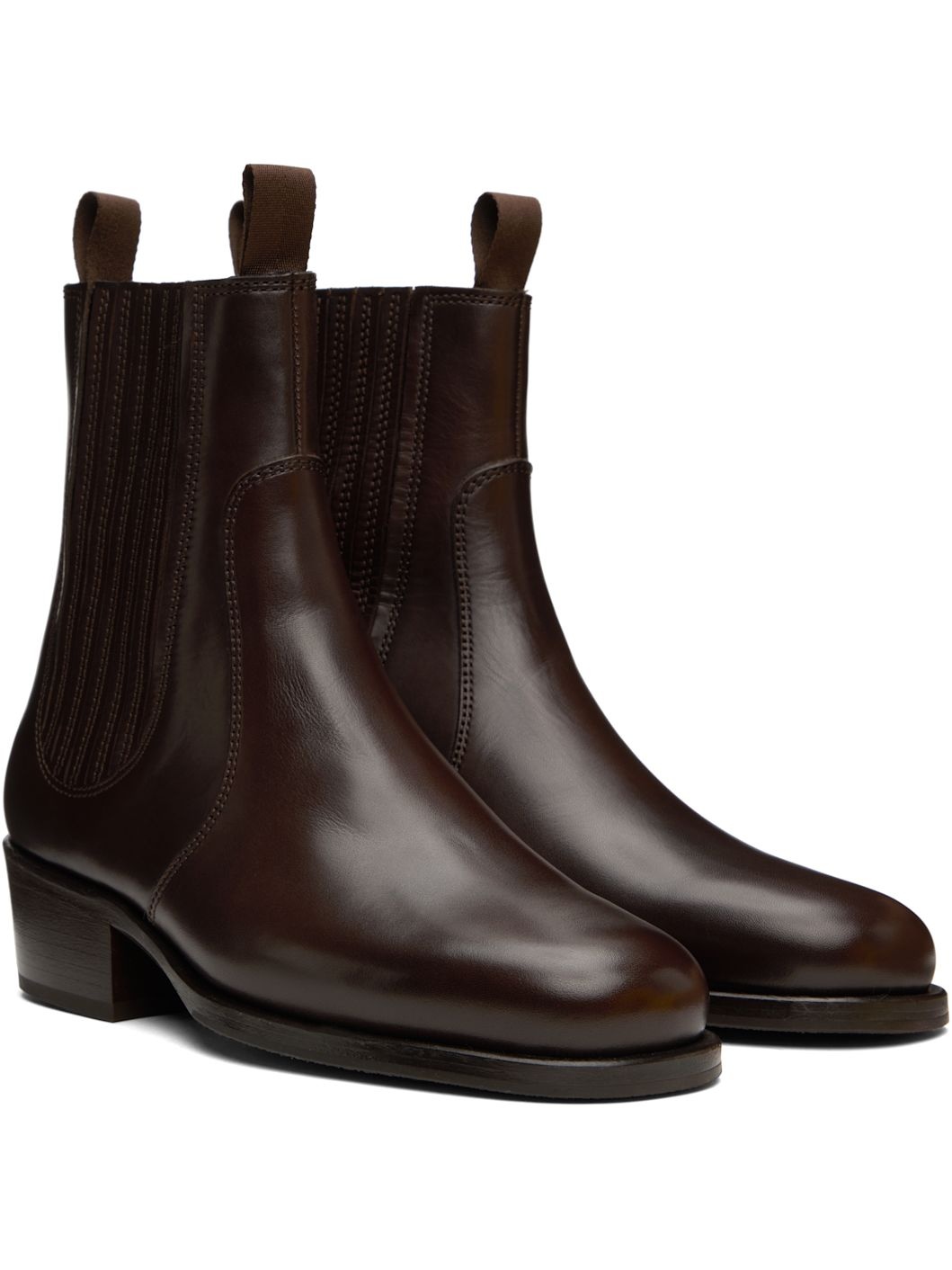 Brown Leather Chelsea Boots - 4