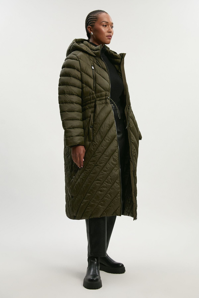 Plus Size Lightweight Knee Length Packable Coat 1