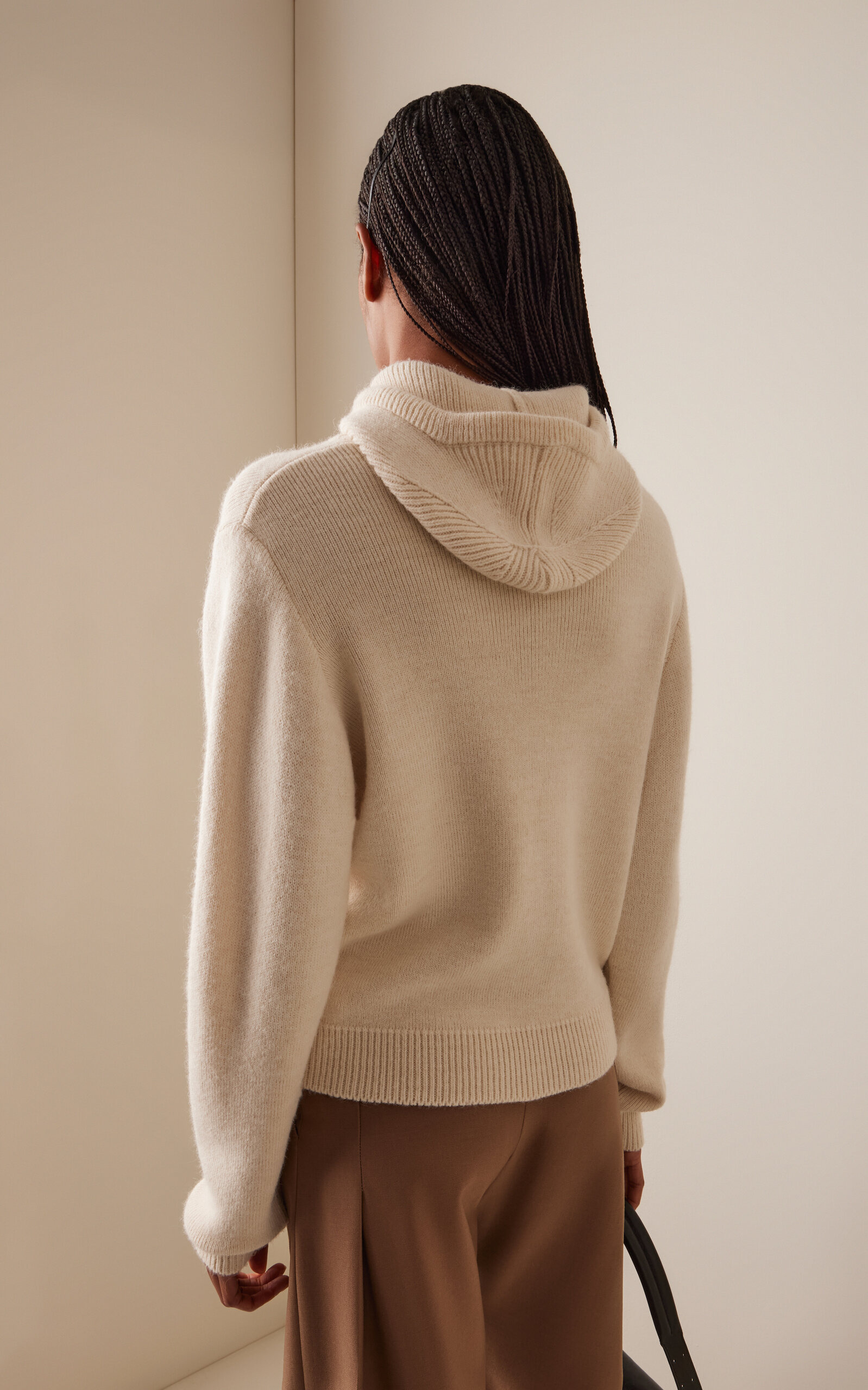 Hooded Knit Sweater ivory - 4
