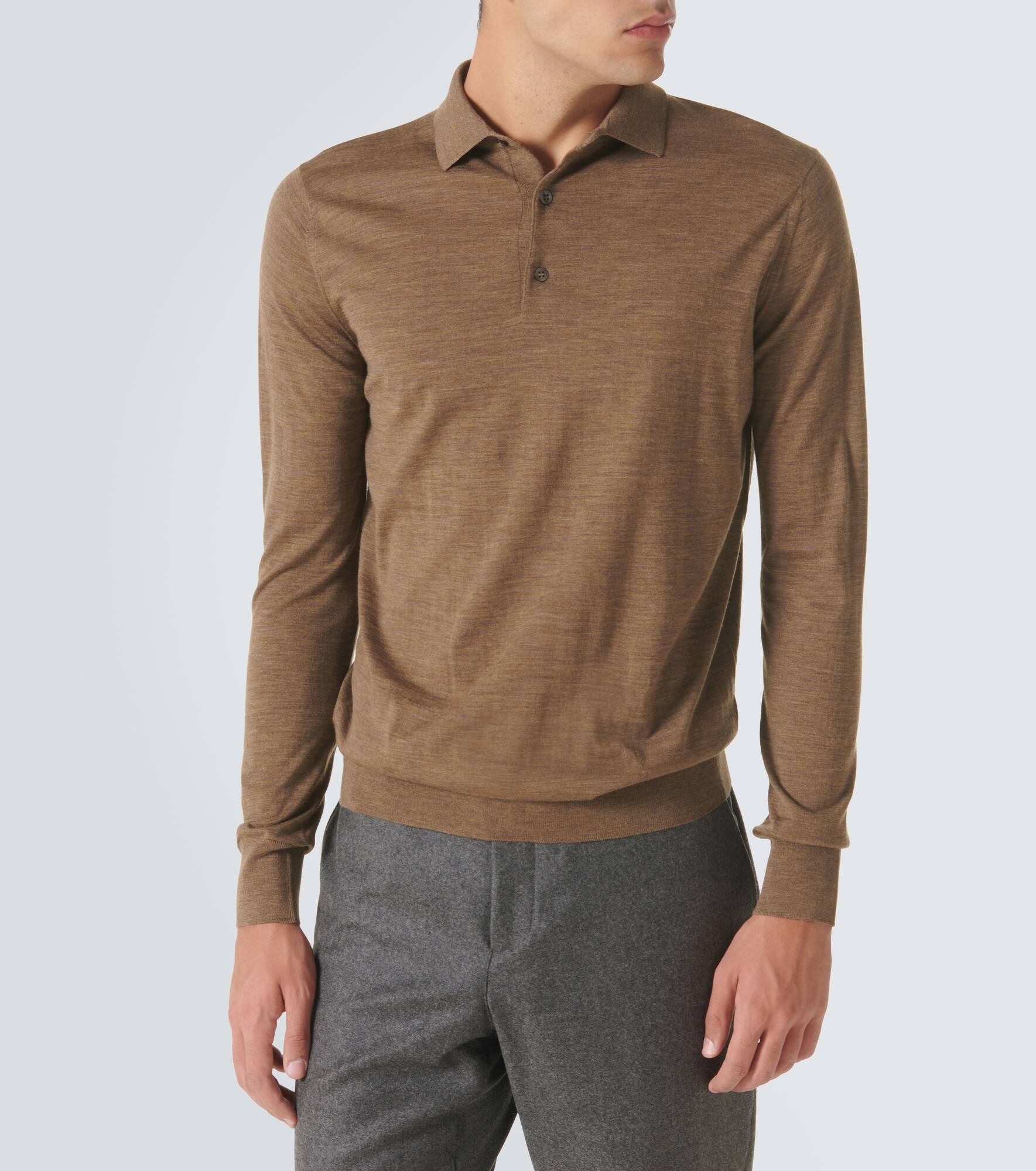 Virgin wool polo sweater - 3