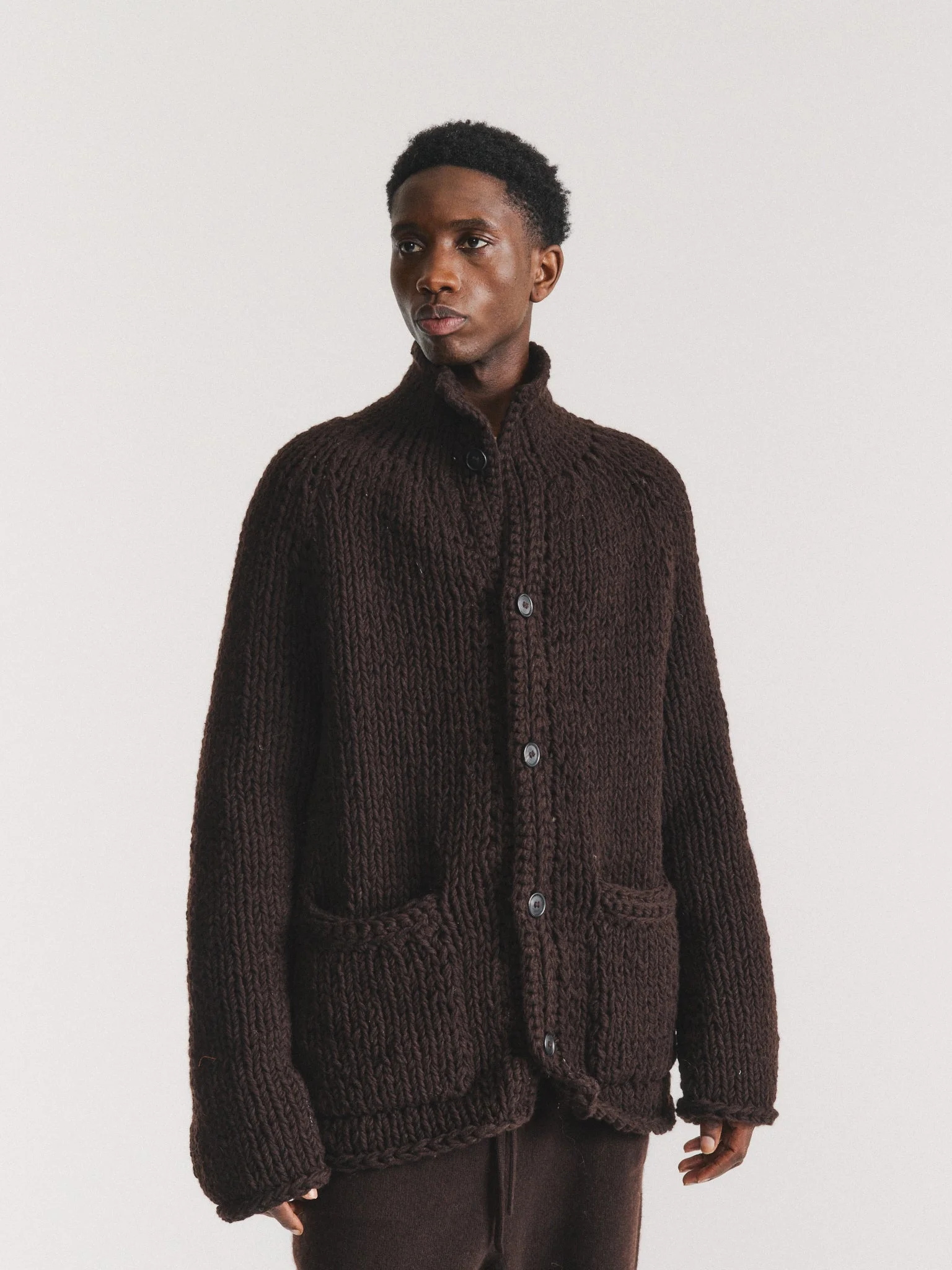 CAMILLE CARDIGAN - CHUNKY - EBONY - 1