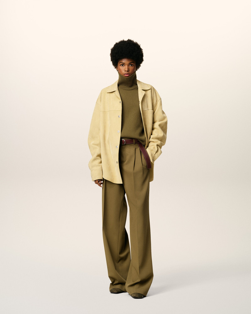 AMI Paris GREEN WOOL TABS WIDE TROUSERS outlook