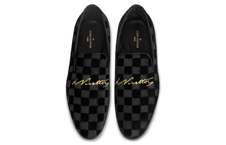 LOUIS VUITTON Auteuil Velvet Shoes 'Black' 1A4OO3 - 3