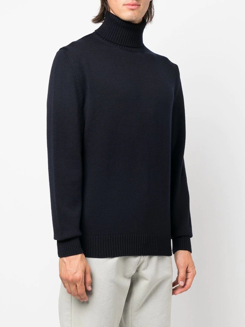 logo-patch roll-neck jumper - 3