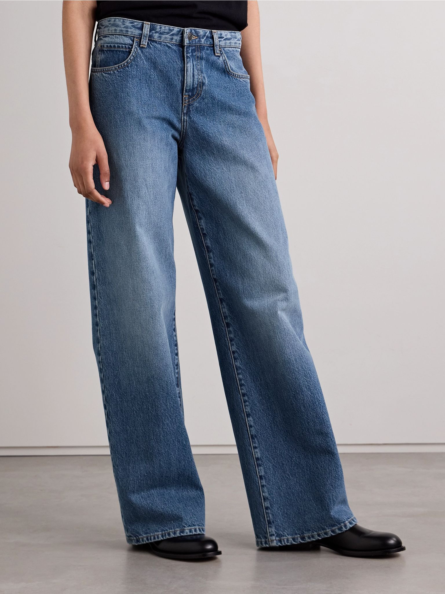 Eglitta mid-rise straight-leg jeans Blue - 3