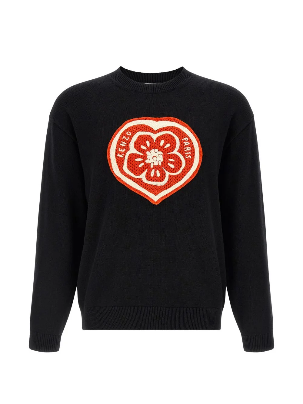 heart embroidered crew-neck sweater - 1