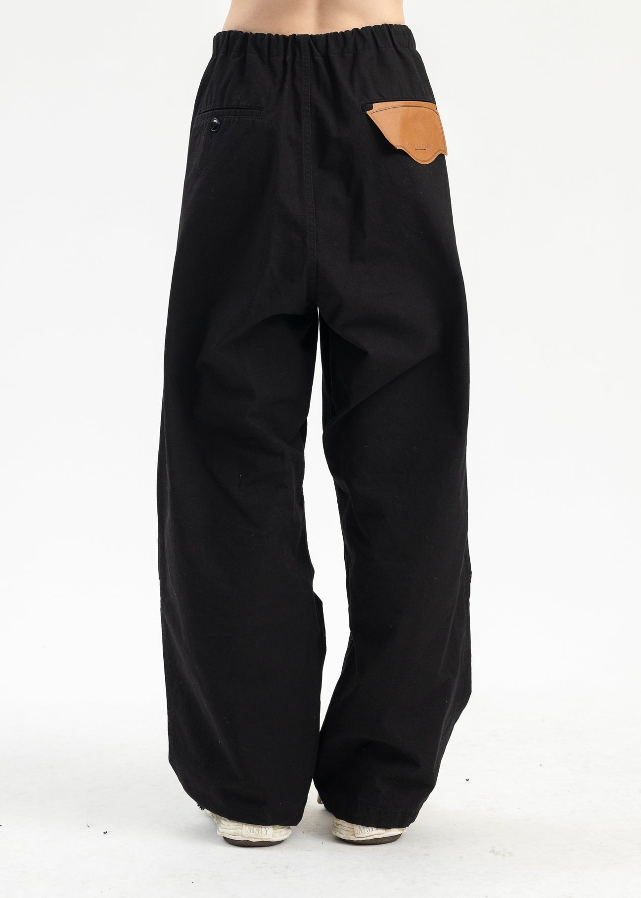 BLACK RIPSTOP PARACHUTE TROUSERS - 2