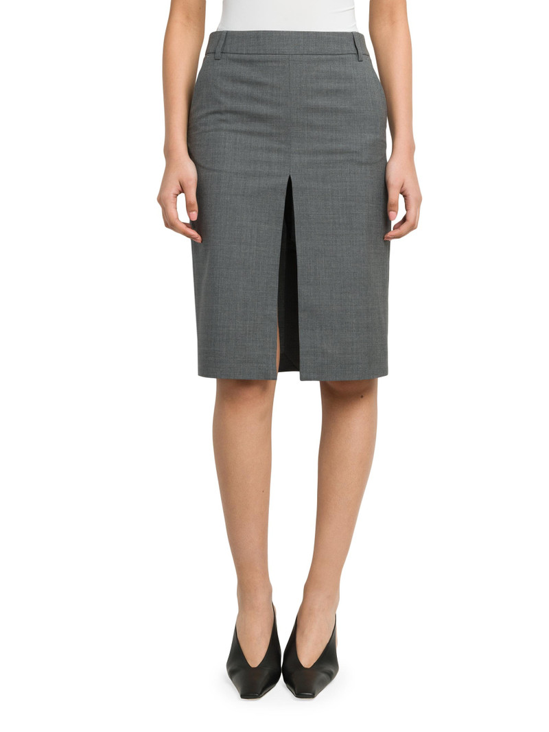 Women's Slit Wool Pencil Skirt - Grey 3