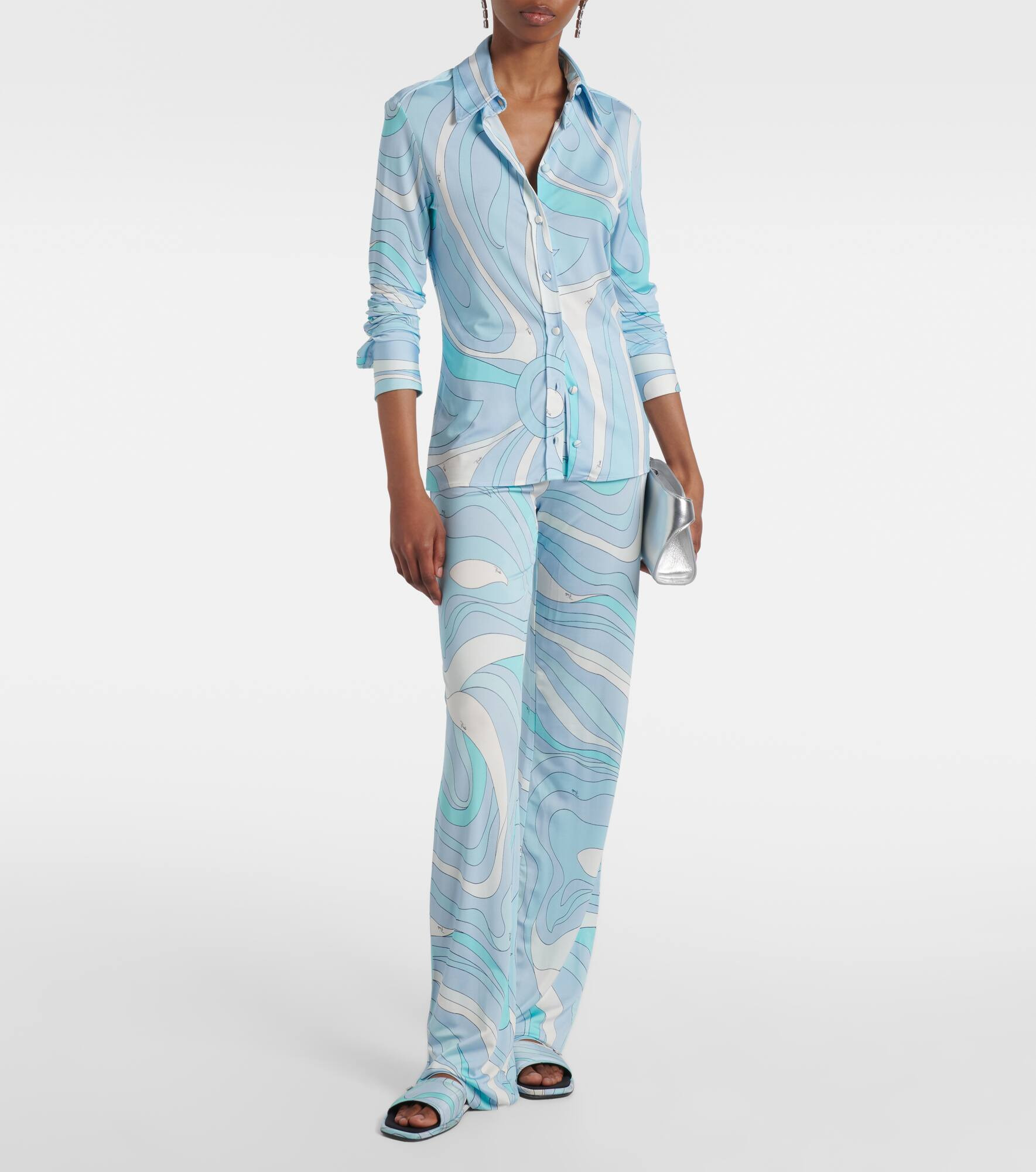 Marmo satin jersey straight pants - 2