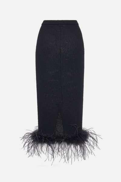 Alessandra Rich WOOL BLEND KNITTED SKIRT WITH FEATHERS outlook