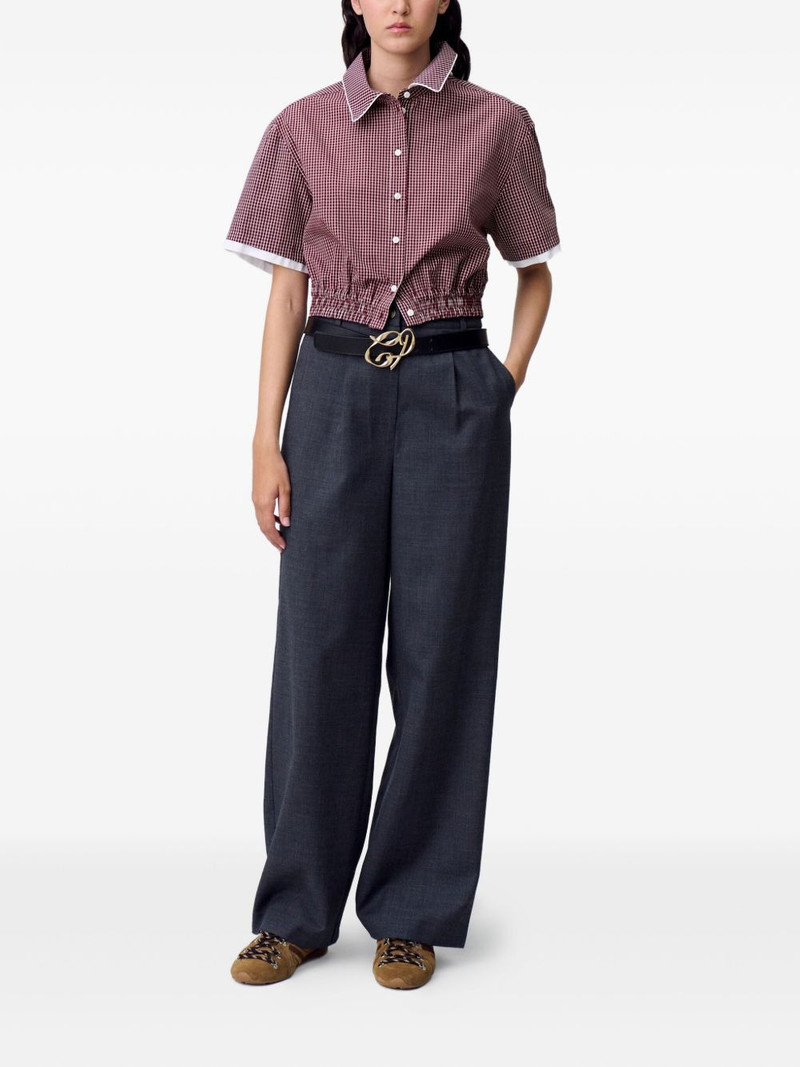 Claudie Pierlot cropped checked shirt outlook