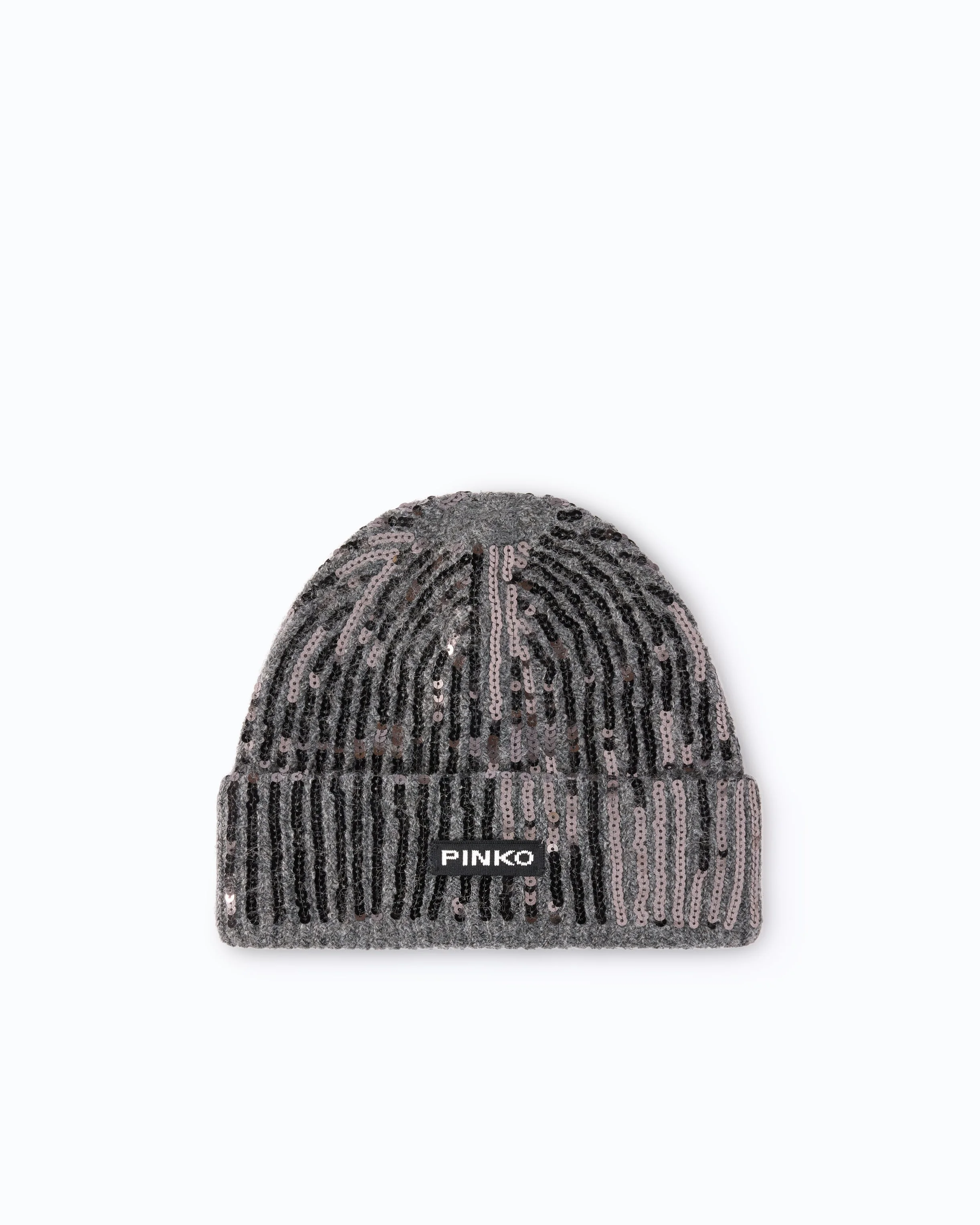 BEANIE WITH SEQUINS AND PINKO LOGO LETTERING - 1