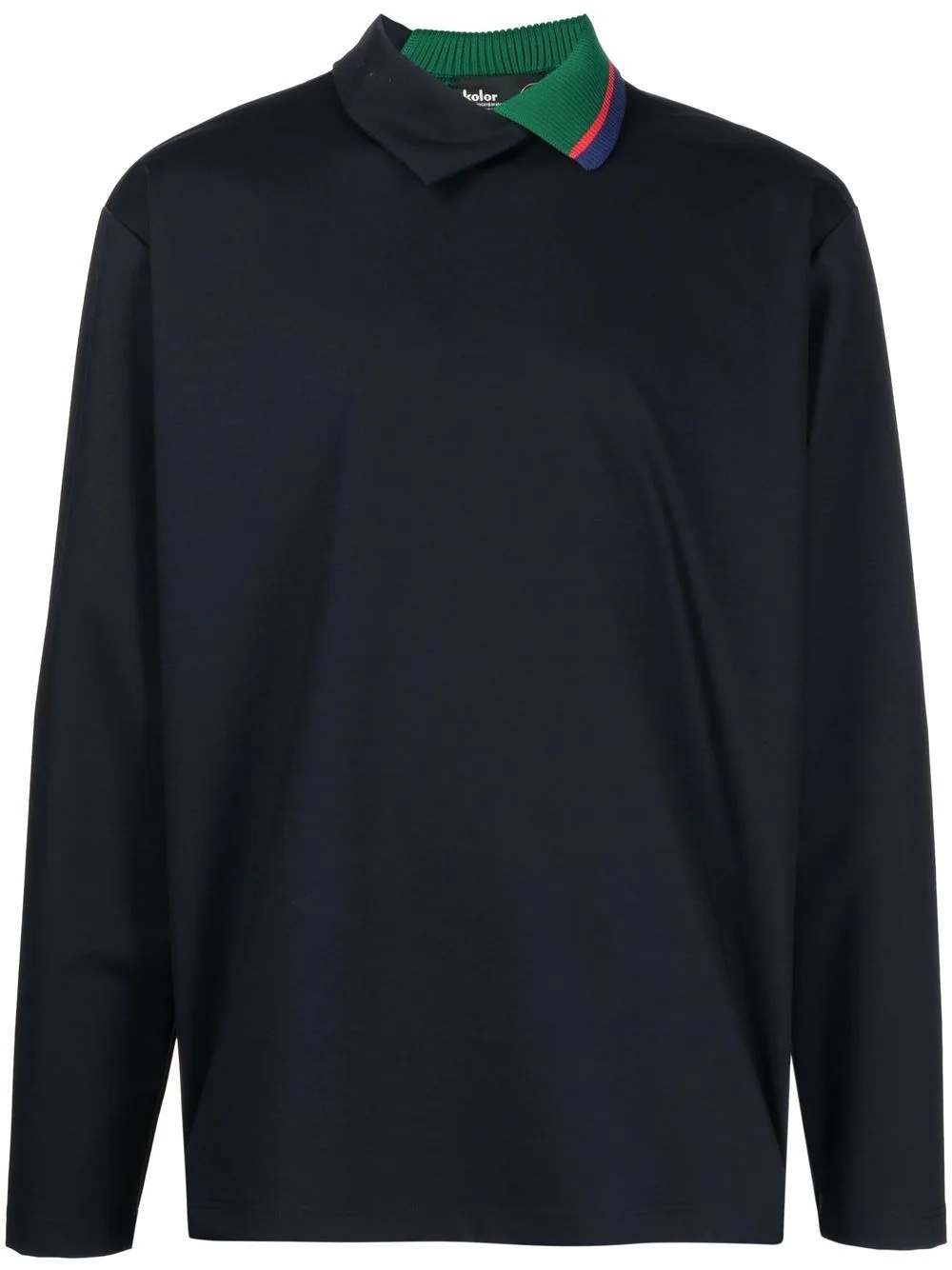 contrasting-collar detail sweatshirt - 1