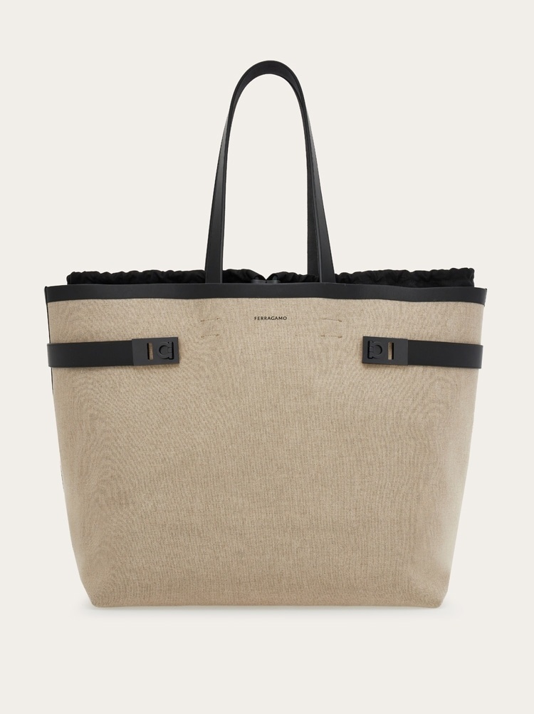 TOTE BAG WITH GANCINI BUCKLES (L) - 1