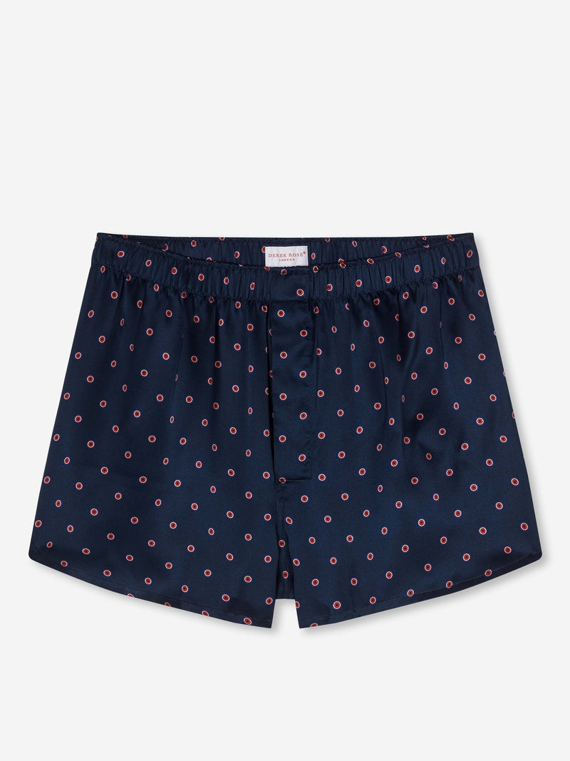 Men's Modern Fit Boxers Brindisi 79 Silk Satin Navy 1