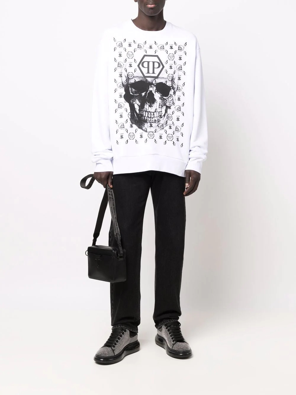 skull monogram-print sweatshirt - 2