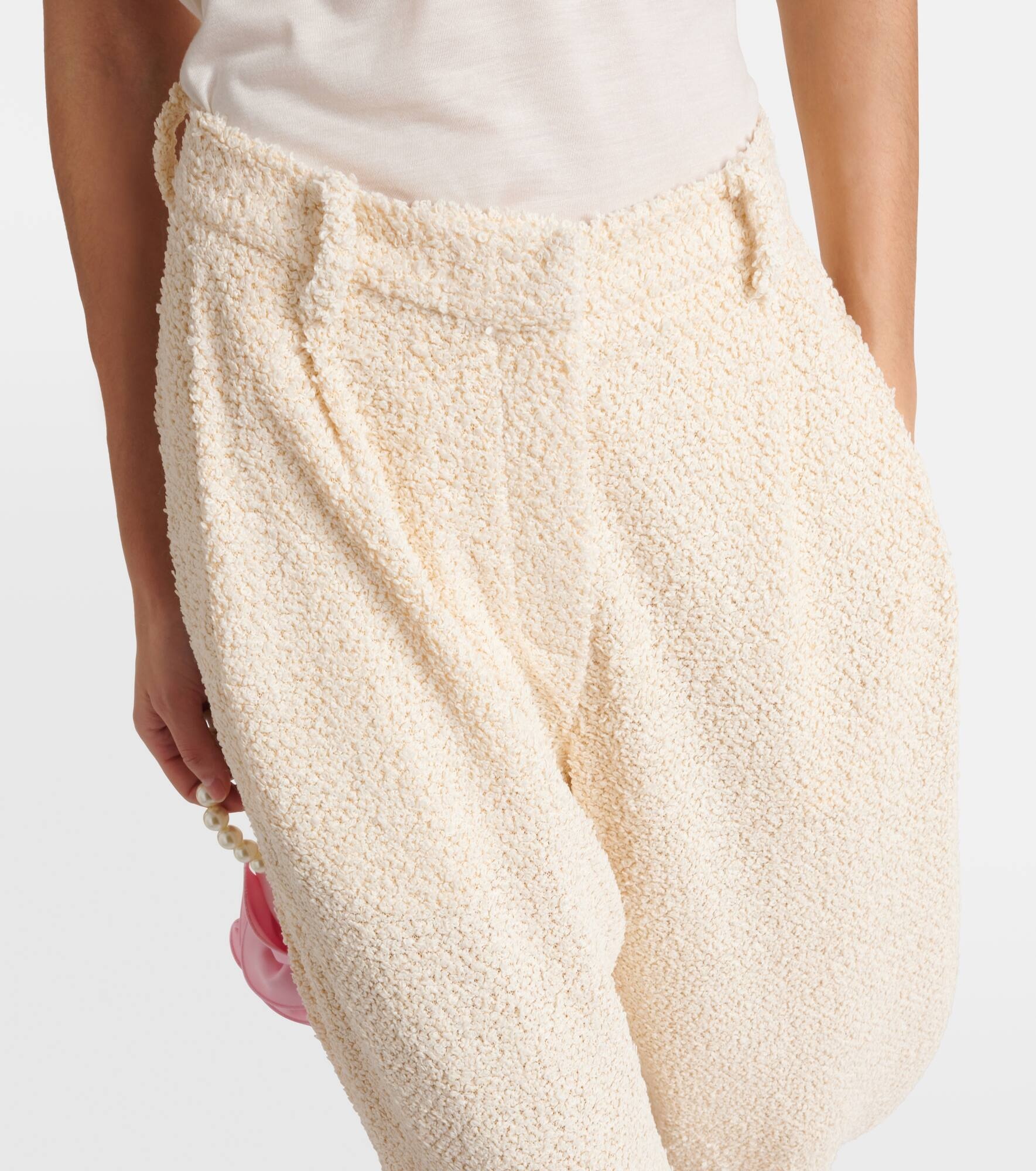 High-rise bouclé wide-leg pants - 4