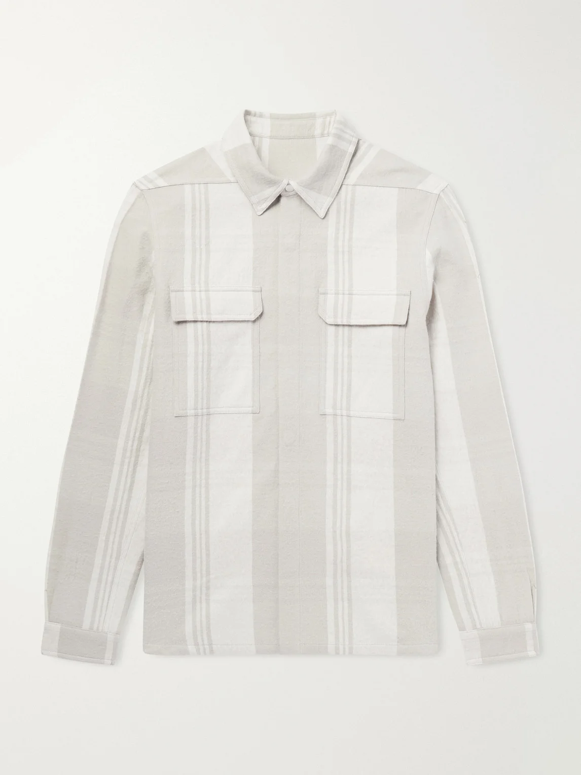Striped Cotton and Wool-Blend Flannel Overshirt - 1