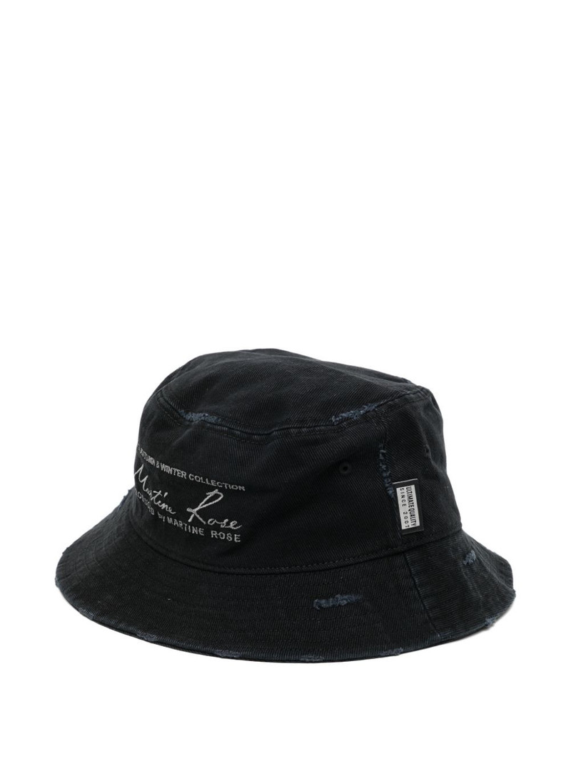 distressed embroidered bucket hat 1