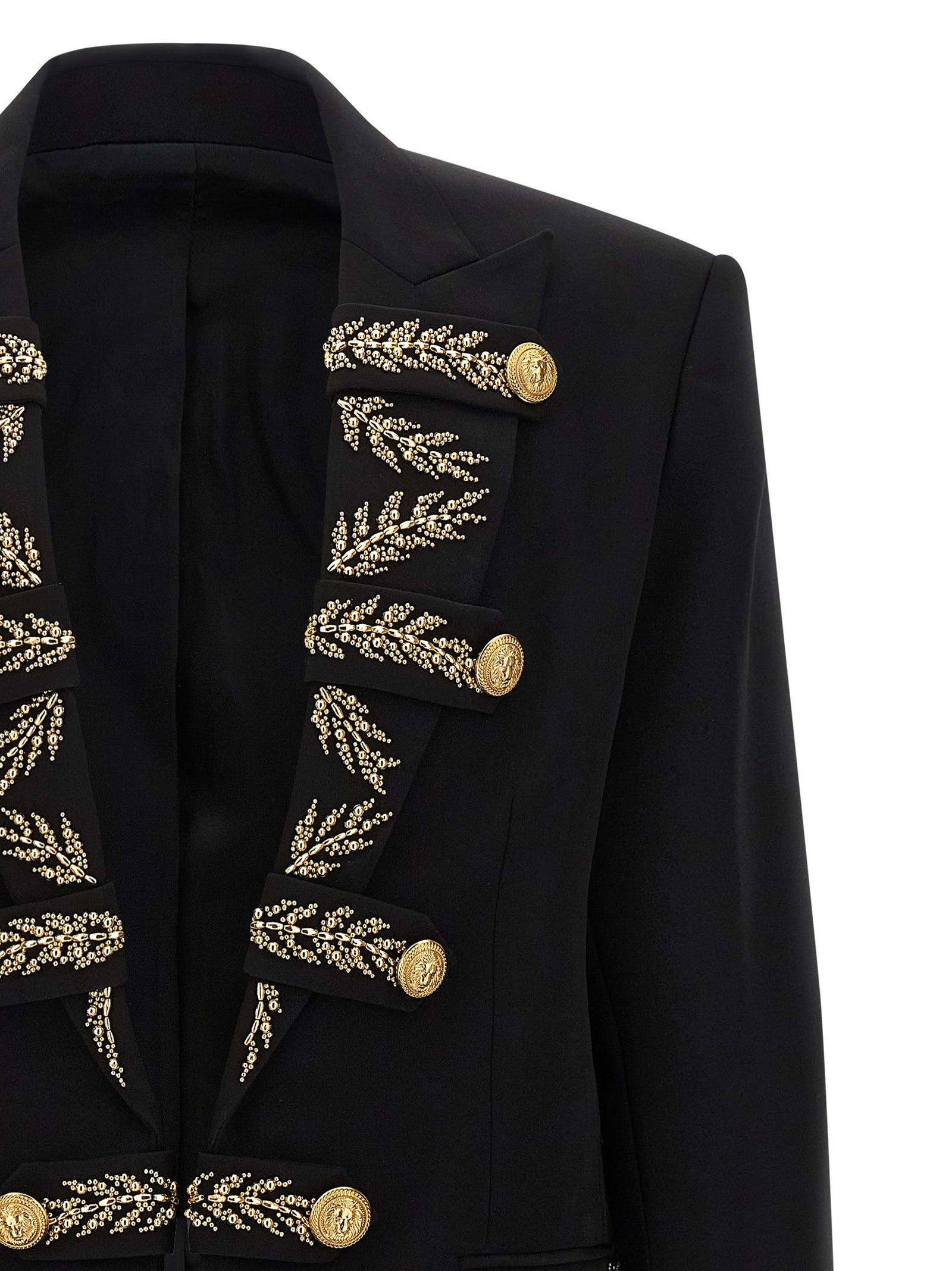 Leaf Embroidery Blazer Black - 3