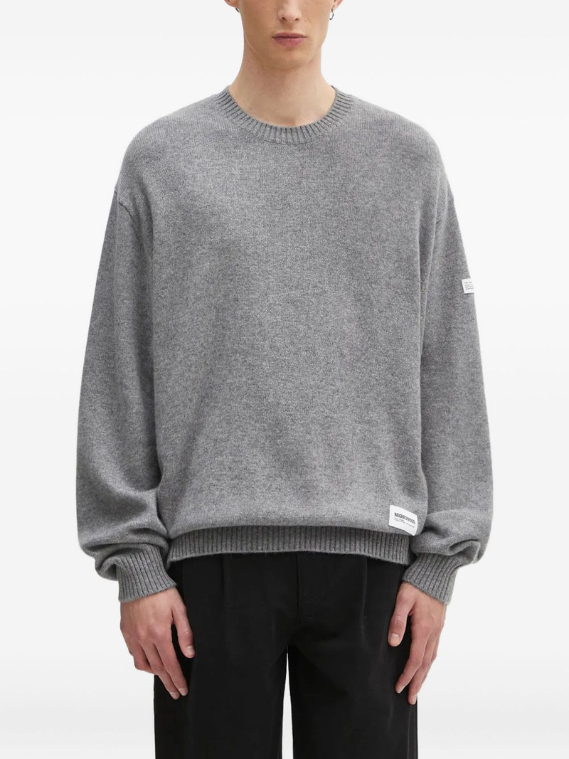 logo-patch crew-neck sweater 1