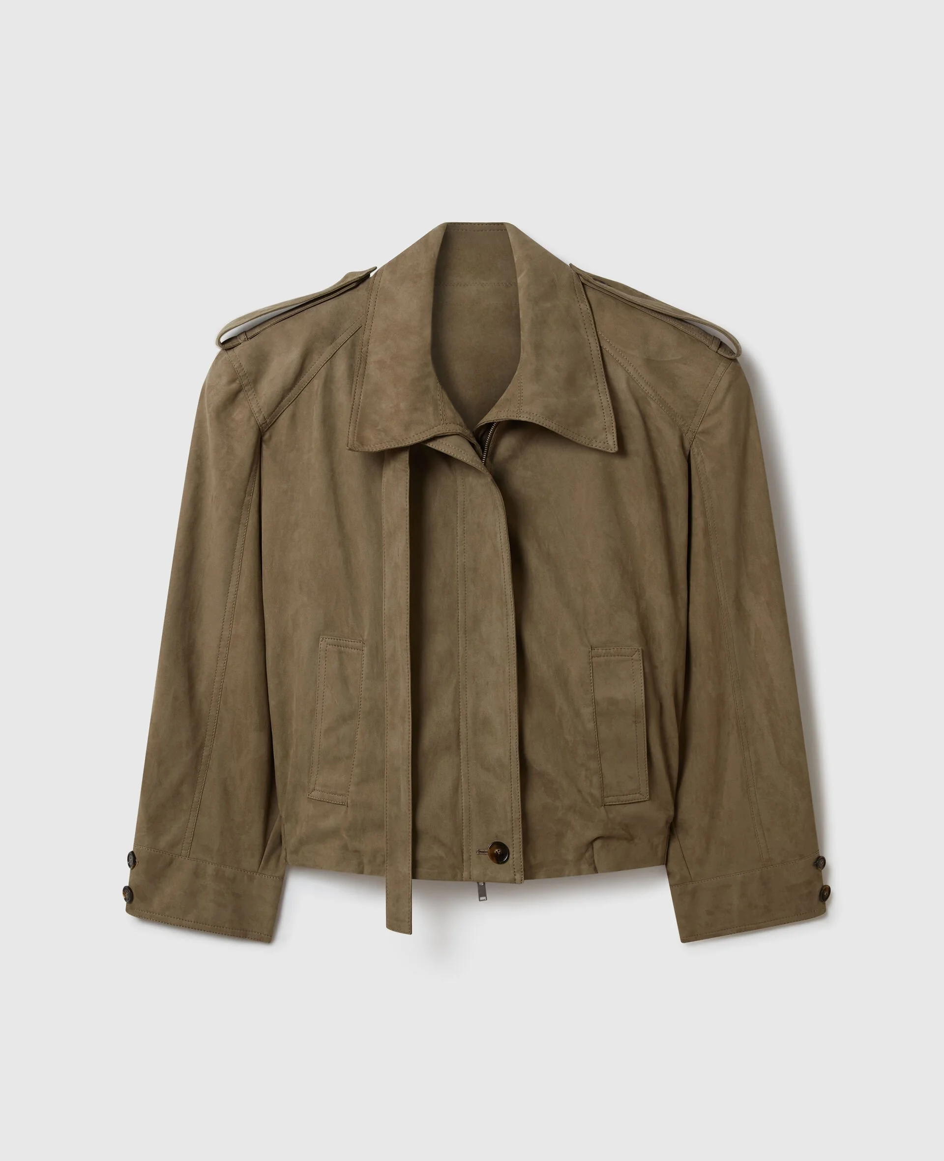Suede-Effect Double-Layer Jacket - 1
