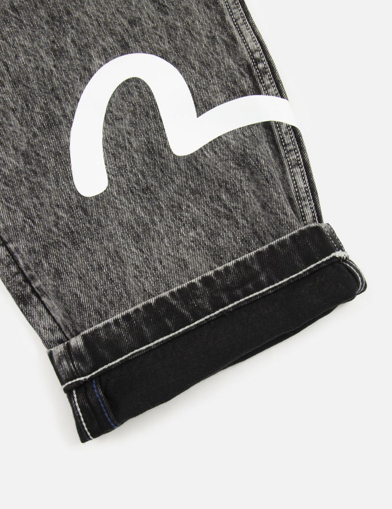 SEAGULL PRINT DOUBLE LAYER LOOSE FIT JEANS 7