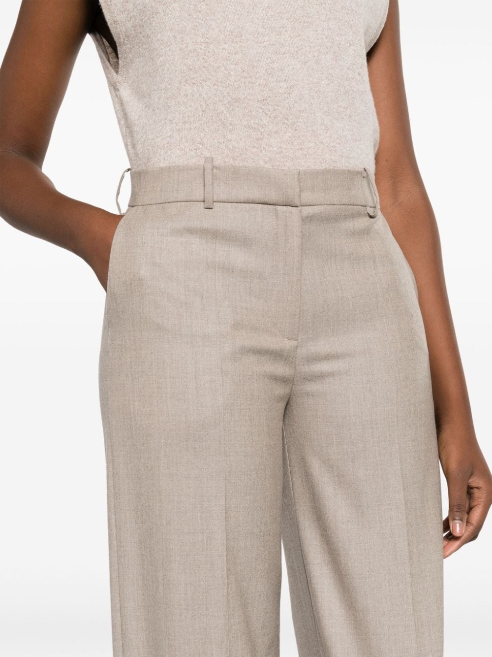 tailored wide-leg cashmere trousers - 5
