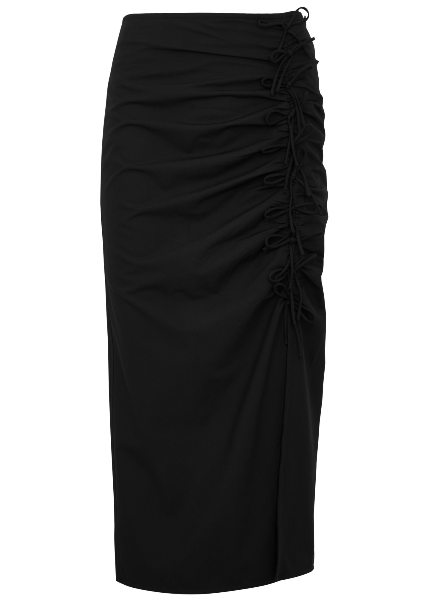 Bow-embellished ruched midi skirt - 1