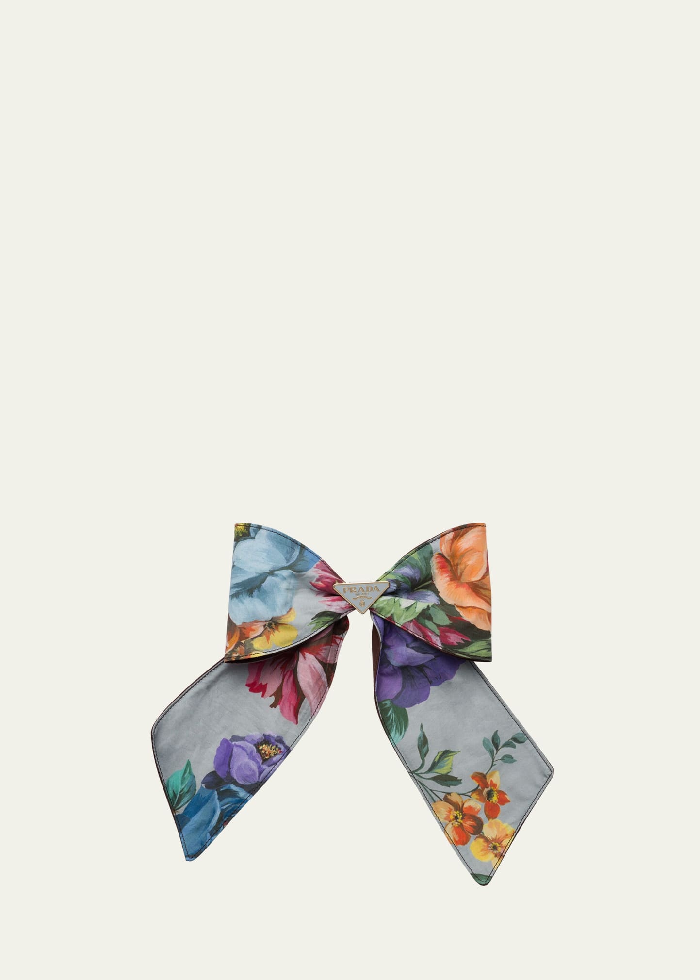 Triangle Logo Floral Hair Bow - 1