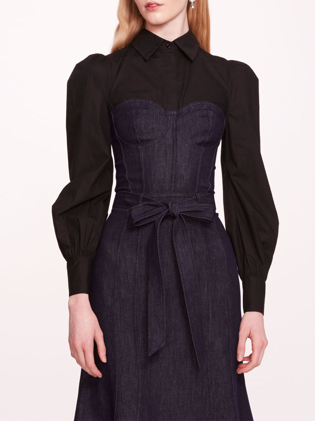 DENIM POPLIN SHIRT DRESS - 4
